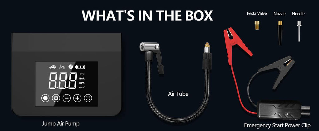 Portable Car Jump Starter, 4000A Car Battery Jump Starter with 150PSI Tire Inflator, 12V Car Battery Jump Starter, 15000mAh Power Bank, with LED Light