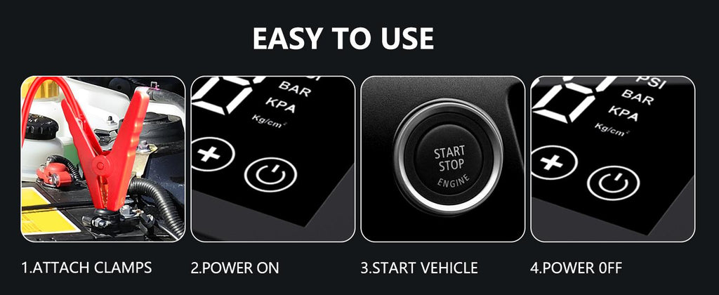 Portable Car Jump Starter, 4000A Car Battery Jump Starter with 150PSI Tire Inflator, 12V Car Battery Jump Starter, 15000mAh Power Bank, with LED Light